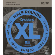 EHR350 Half Round Комплект струн для электрогитары, Jazz Light, 12-52, D'Addario