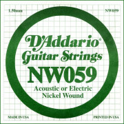 NW059 Nickel Wound Отдельная струна для электрогитары, .059, D'Addario