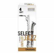 RRS05BSX4S Select Jazz Unfiled Трости для саксофона баритон, размер 4, мягкие (Soft), 5шт, Rico