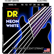 NWE-10 Neon White Комплект струн для электрогитары, никелированные, с покрытием, 10-46, DR