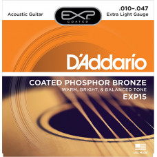 EXP15 COATED PHOSPHOR BRONZE Струны для акустической гитары Extra Light 10-47 D`Addario