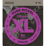EPN120 XL Pure Nickel Комплект струн для электрогитары, никель, Super Light 9-41, D'Addario