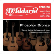 EPBB170 Phosphor Bronze Комплект струн для акустической бас-гитары, ф/бр, Long Sc, 45-100, D'Addario