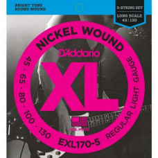 Струны D'Addario Nickel Wound Bass 5-string 45-130 (EXL170-5 XL)