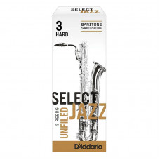 RRS05BSX3H Select Jazz Unfiled Трости для саксофона баритон, размер 3, жесткие (Hard), 5шт, Rico