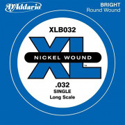 XLB032 Nickel Wound Отдельная струна для бас-гитары, никелированная, .032, D'Addario