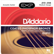 EXP17 Coated Phosphor Bronze Комплект струн для акустической гитары, Medium, 13-56, D'Addario