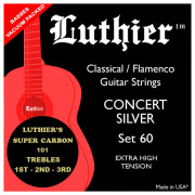 LU-60SC Комплект струн для классической гитары, очень сильное натяжение, карбон, Luthier