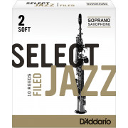 RSF10SSX2S Select Jazz Трости для саксофона сопрано, обработан. низ среза, размер 2 Soft, 10шт, Rico