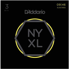 NYXL0946-3P Cтруны для электрогитары, никелированные, Regular Light, 09-46, 3 комплекта, D'Addario