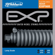 EXP160 Coated Комплект струн для бас-гитары, Medium, 50-105, Long Scale, D'Addario