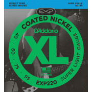 EXP220 Coated Nickel Wound Комплект струн для бас-гитары, с покрытием, Super Light, 40-95, D'Addario