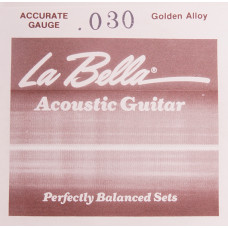 GW030 Golden Alloy Отдельная струна для акустической гитары, 030, бронза, La Bella