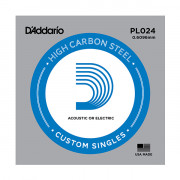 PL024 Plain Steel Отдельная струна без обмотки, сталь, .024, D'Addario