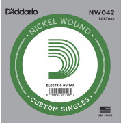 NW042 Nickel Wound Отдельная струна для электрогитары, .042, D'Addario