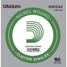 NW042 Nickel Wound Отдельная струна для электрогитары, .042, D'Addario