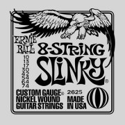 P02625 Slinky Комплект струн для 8-струнной электрогитары, никель, 10-74, Ernie Ball