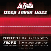 Струны La Bella Deep Talkin' Bass из нержавеющей стали с плоской оплеткой 45-105 (760FS) 