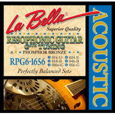 RPG6-1656 Комплект струн для резонаторной гитары, фосфорная бронза, 16-56, 6-G, La Bella