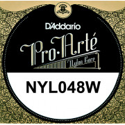 NYL048W Отдельная струна для классической гитары, нейлон/посеребренная, D'Addario