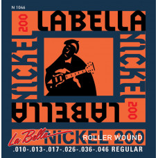 N1046 Nickel 200 Roller Wound Комплект струн для электрогитары 010-046 La Bella