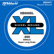 XB050SL Nickel Wound Отдельная струна для бас-гитары, никелированная, .050, Super Long, D'Addario