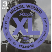 Струны D'Addario Nickel Wound 11-49 (EXL115-3D)