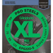 Струны D'Addario Pro Steels Bass 5-string 40-125 (EPS220-5)
