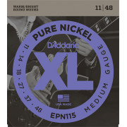 EPN115 XL Pure Nickel Комплект струн для электрогитары, никель, Medium 11-48, D'Addario