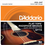 EFT15 FLAT TOPS Струны для акустической гитары фосфорная бронза 10-47 D`Addario