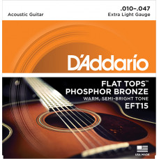 EFT15 FLAT TOPS Струны для акустической гитары фосфорная бронза 10-47 D`Addario