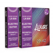 LX-E09 Комплект струн для электрогитары, никель, 9-42, с покрытием, Luxars