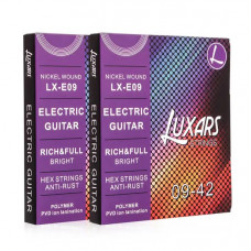 LX-E09 Комплект струн для электрогитары, никель, 9-42, с покрытием, Luxars