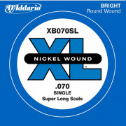 XB070SL Nickel Wound Отдельная струна для бас-гитары, никелированная, .070, Super Long, D'Addario