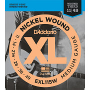 EXL115W XL NICKEL WOUND Струны для электрогитары Blues/Jazz Rock 3rd Wound 11-49 D`Addario