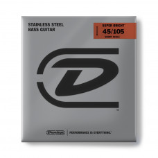 DBSBS45105S Super Bright Комплект струн для бас-гитары, нерж.сталь, Short Scale, 45-105, Dunlop