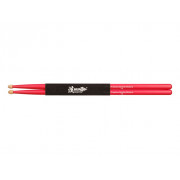 Барабанные палочки HUN Colored Series 7A RED, орех гикори, красные, деревянный наконечник (1010100201009) 