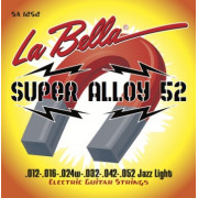 SA1252 Super Alloy 52 Комплект струн для электрогитары, железо/никель, Jazz Light, 12-52, La Bella