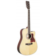 F660C-N Акустическая гитара, с вырезом, цвет натуральный, Caraya