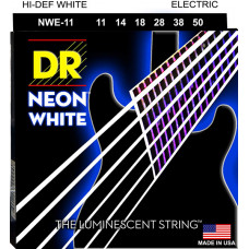 NWE-11 Neon White Комплект струн для электрогитары, никелированные, с покрытием, 11-50, DR
