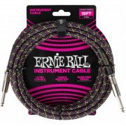 Кабель инструментальный Ernie Ball, Jack 6.3, тканевая оплетка, фиолето-зеленый, 5,49м (6431) 