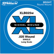 XLB025W Nickel Wound Отдельная струна для бас-гитары, никелированная, .025, D'Addario