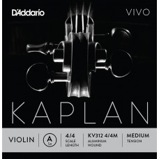 KV312-4/4M Kaplan Vivo Отдельная струна A/Ля для скрипки размером 4/4, среднее натяжение, D'Addario