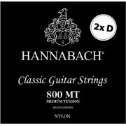 800MT2D Black SILVER PLATED Комплект струн (две струны РЕ) для классической гитары. Hannabach
