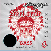 BSD-6ML Steel Drive Комплект струн для 6-струнной бас-гитары, сталь, 30-125, Мозеръ