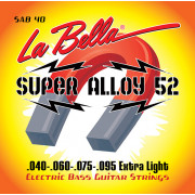 SAB40 Super Alloy 52 Комплект струн для бас-гитары, железо/никель, 40-95, Extra Light, La Bella
