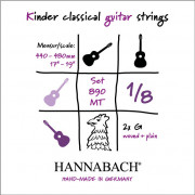 890MT18 Kinder Guitar Size Комплект струн для классической гитары 1/8, посеребренные, Hannabach