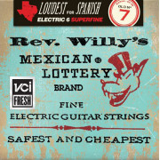 RWN0738 Rev. Willy's Lottery Комплект струн для электрогитары, никелированные, ExLight, 7-38, Dunlop