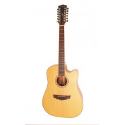 PW-460-12-NS Электро-акустическая гитара 12-струнная, с чехлом, матовая, Parkwood