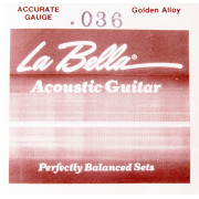 GW036 Golden Alloy Отдельная струна для акустической гитары, 036, бронза, La Bella